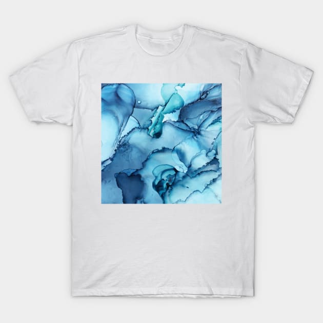 The Blue Abyss - Alcohol Ink Painting T-Shirt by Elizabeth Karlson Art